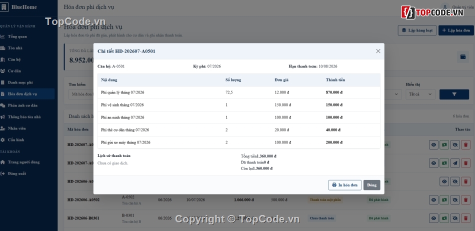 Website quản lý,chung cư,quản lý chung cư